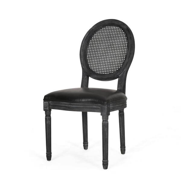 Noble House Joni Black and Gray Upholstered Dining Armchair (Set of 2)  106530 - The Home Depot