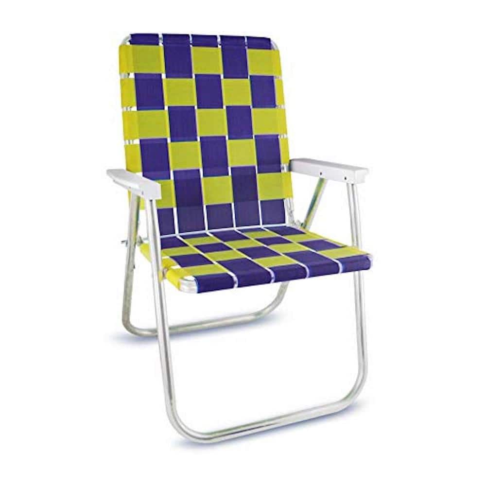 Durable Purple And Yellow Aluminum Lightweight Stackable Folding Lawn Chair
