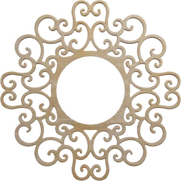Ekena Millwork 0.25 in. x 6.875 in. x 18 in. Wood Medallion Moulding
