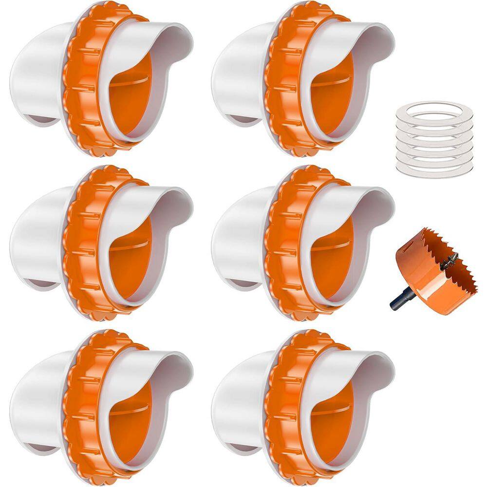 DIY Chicken Feeders No Waste 6 Ports Poultry Feeder with Hole Saw for Buckets Troughs Orange Equipment price history on PriceWatchPro