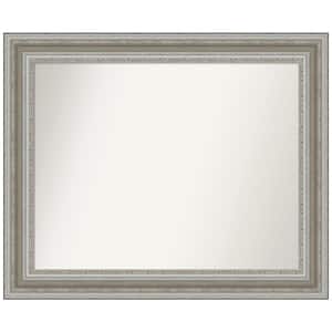 Parlor Silver 33.5 in. W x 27.5 in. H Rectangle Non-Beveled Framed Wall Mirror in Silver
