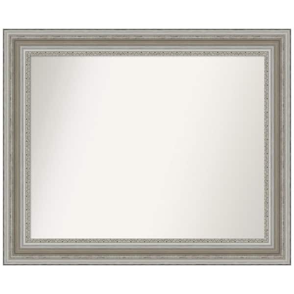 Amanti Art Parlor Silver 33.5 in. W x 27.5 in. H Rectangle Non-Beveled Framed Wall Mirror in Silver