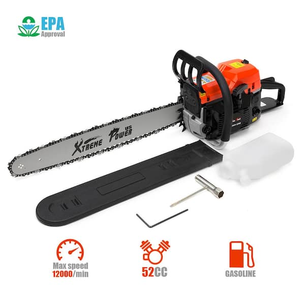 XtremepowerUS 20 in. 52 cc 2-Cycle Gas Chainsaw Wood Cutter with Automatic Chain Oiler