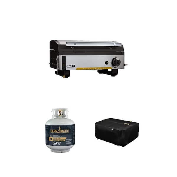 21 in. 1-Burner Black Griddle, 20 lbs. Empty Propane Tank and Griddle Cover Combo