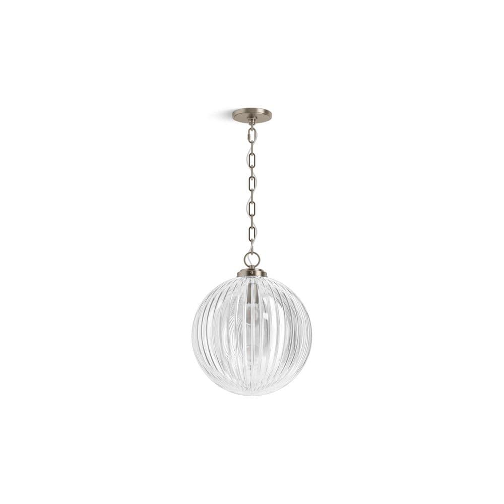 Embra Brushed Nickel 14" Glass Pendant Light