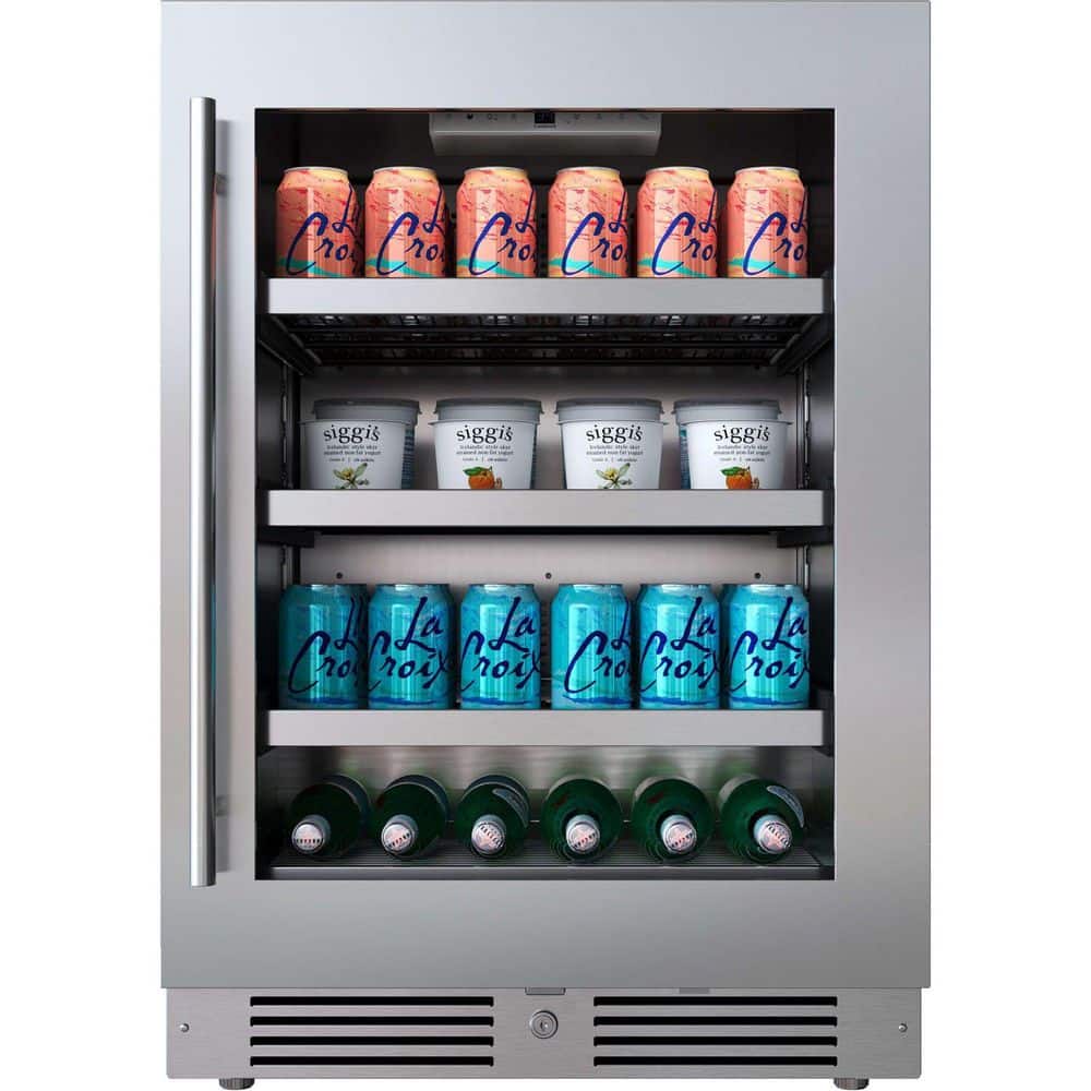 Landmark 24 in. Single Zone 154-Cans Beverage Cooler in Stainless