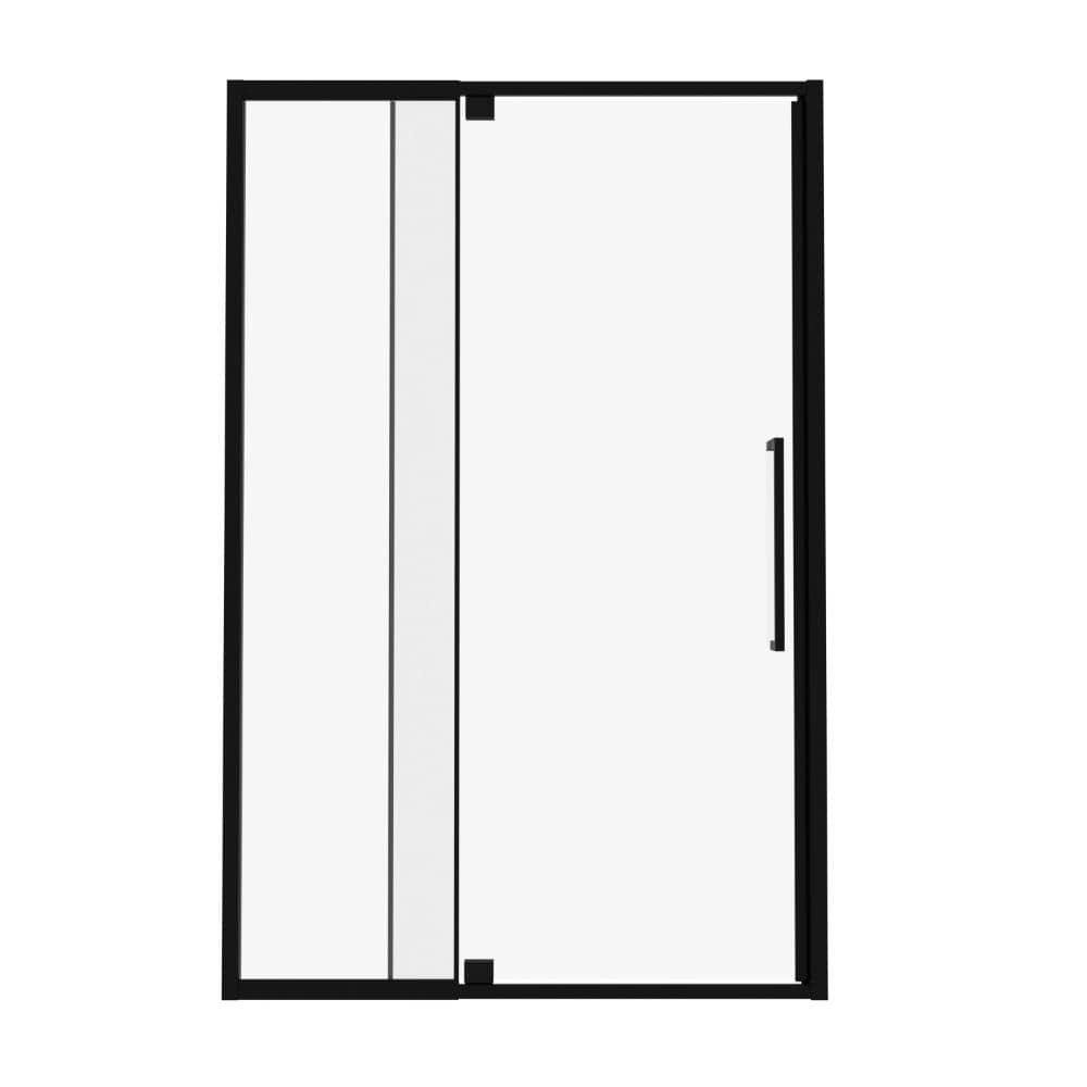 36 in. W x 72 in. H Pivot Semi-Frameless Shower Door in Black with Clear Tempered Glass price history on PriceWatchPro