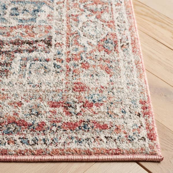 SAFAVIEH Vintage Tabriz 9 ft. x 12 ft. Rust/Blue Distressed Aztec