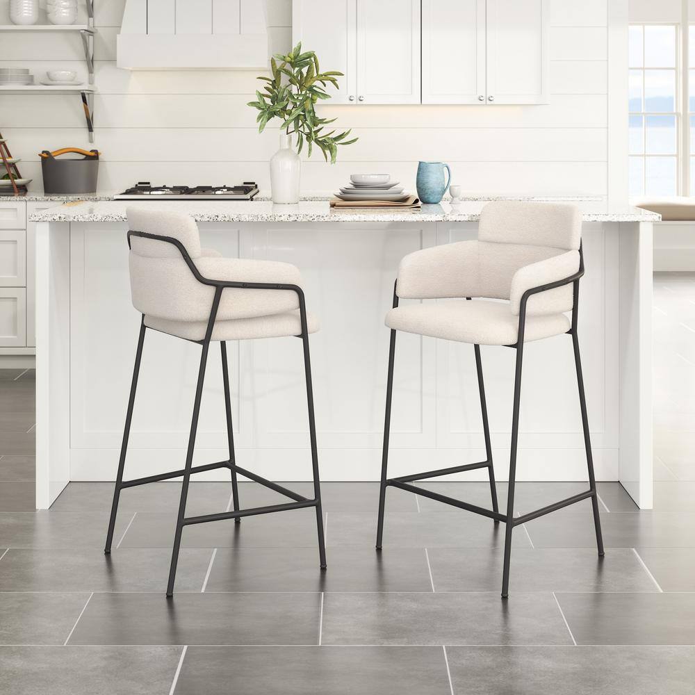 ZUO Marcel 26 in. Solid Back Plywood Frame Counter Stool with 100