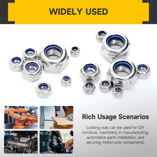 M3 M4 M5 M6 M8 Flanged Nyloc Nuts - Nylon Insert Lock Nuts For Stop/ Locking Applications (Bundle)