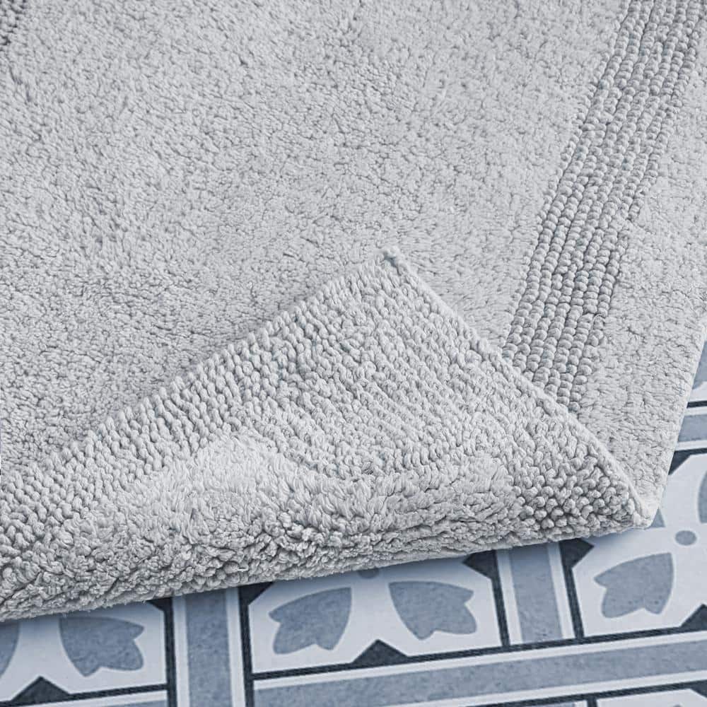 Reversible Off-White Cotton Bath Mat Set, 2-Piece