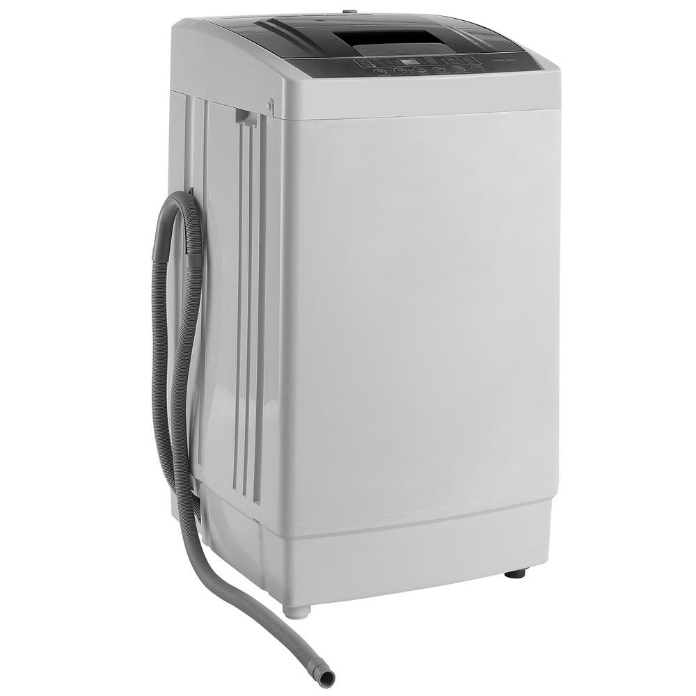 1.24 cu. ft. Top Load Washer Compact Fully Automatic Washing Machine in Gray White with LED Display and 8 Water Levels