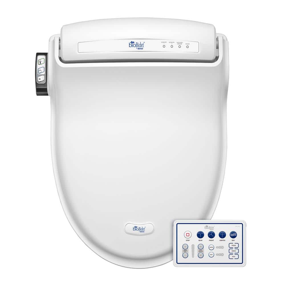 White Heated Electric Bidet Toilet Seat with Remote Control