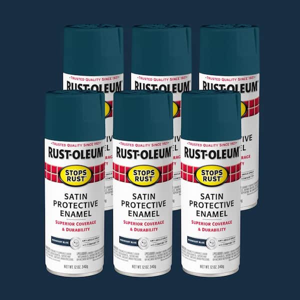 12 oz. Protective Enamel Satin Midnight Blue Spray Paint (Case of 6)