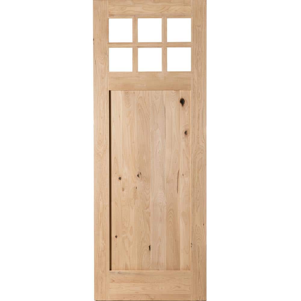 Krosswood Doors 42 in. x 96 in. Craftsman 1-Panel 6-Lite Clear Low