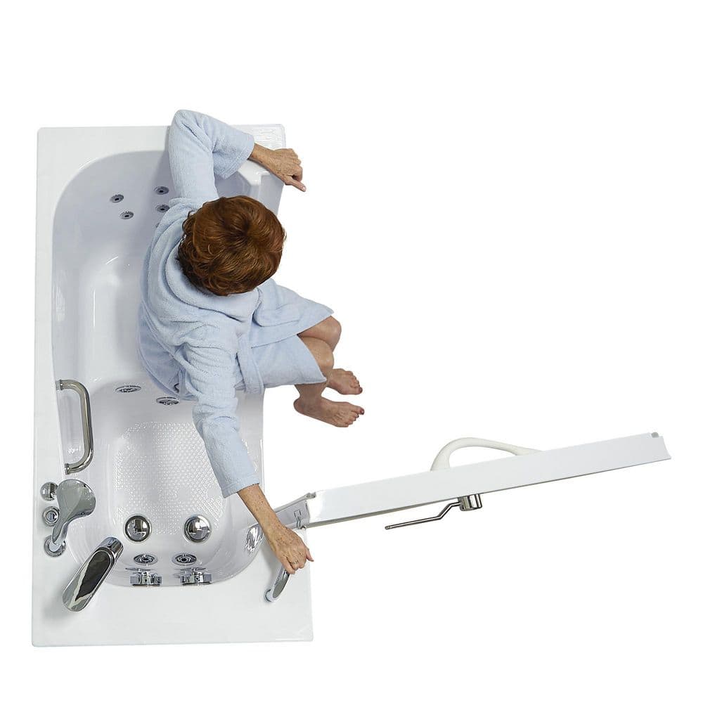 Wheelchair Accessible 26" x 52" White Acrylic Walk-In Bathtub