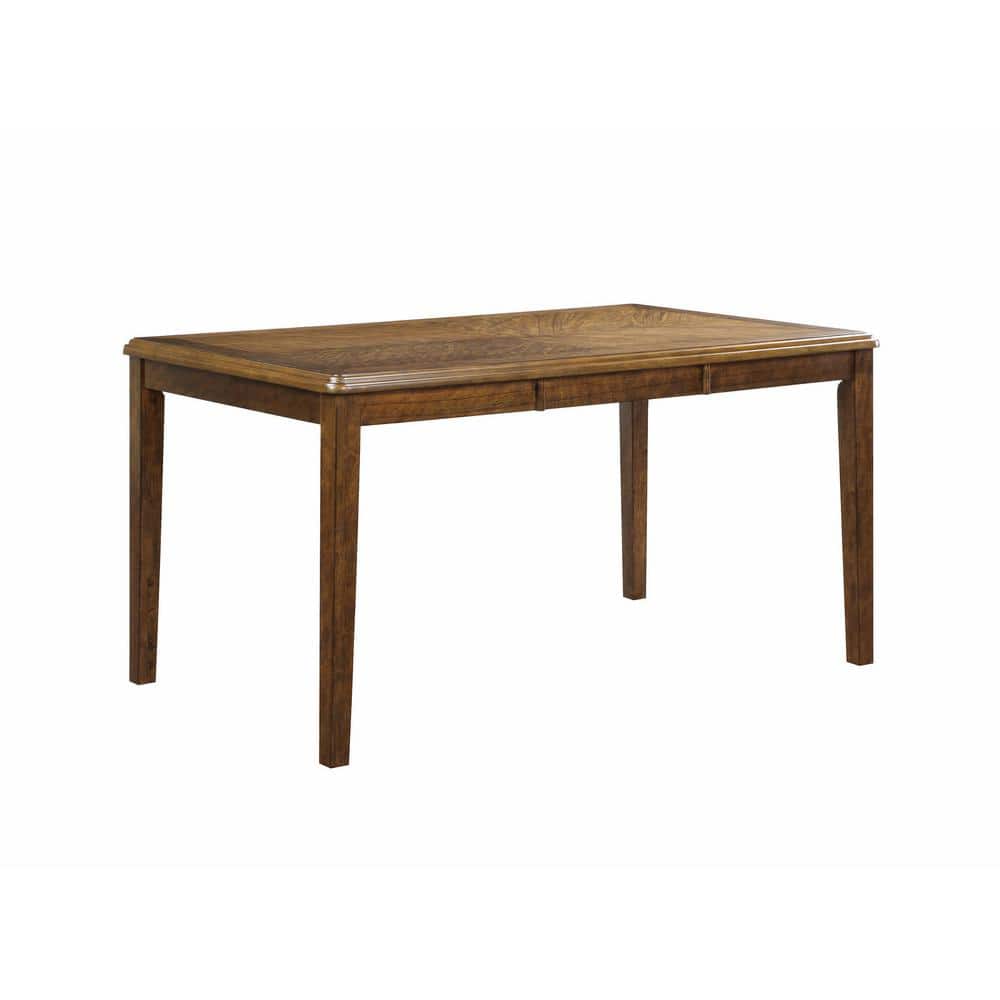 Gia 60" Warm Brown Wood Dining Set with Black Cushions