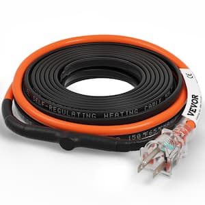 30 ft. Pipe Heat Cable 5W/ft. Self-Regulating Heat Tape IP68 110Volt with Build-in Thermostat for PVC Metal Plastic Hose