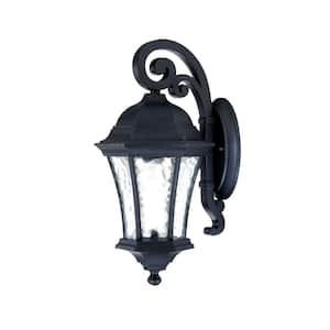 Waverly Collection 1-Light Matte Black Outdoor Wall Lantern Sconce