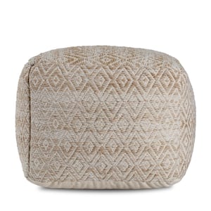 22 in. x 22 in. x 17 in. Cherokee Tawny Brown and Beige Pouf