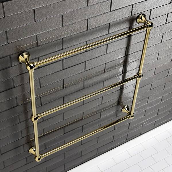 Kingston Brass Maximilien 3-Bar Wall Mount Towel Rack in Polished Brass  HDTC323019PB - The Home Depot