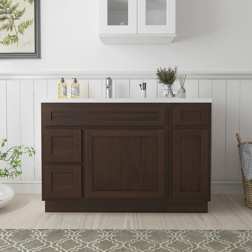48 in. W x 21 in. D x 32.5 in. H Bath Vanity Cabinet without Top in Brown (Unassembled) price history on PriceWatchPro