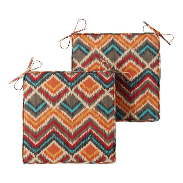 Greendale Home Fashions 18 in. x 18 in. Surreal Square Outdoor Seat Cushion (2-Pack)
