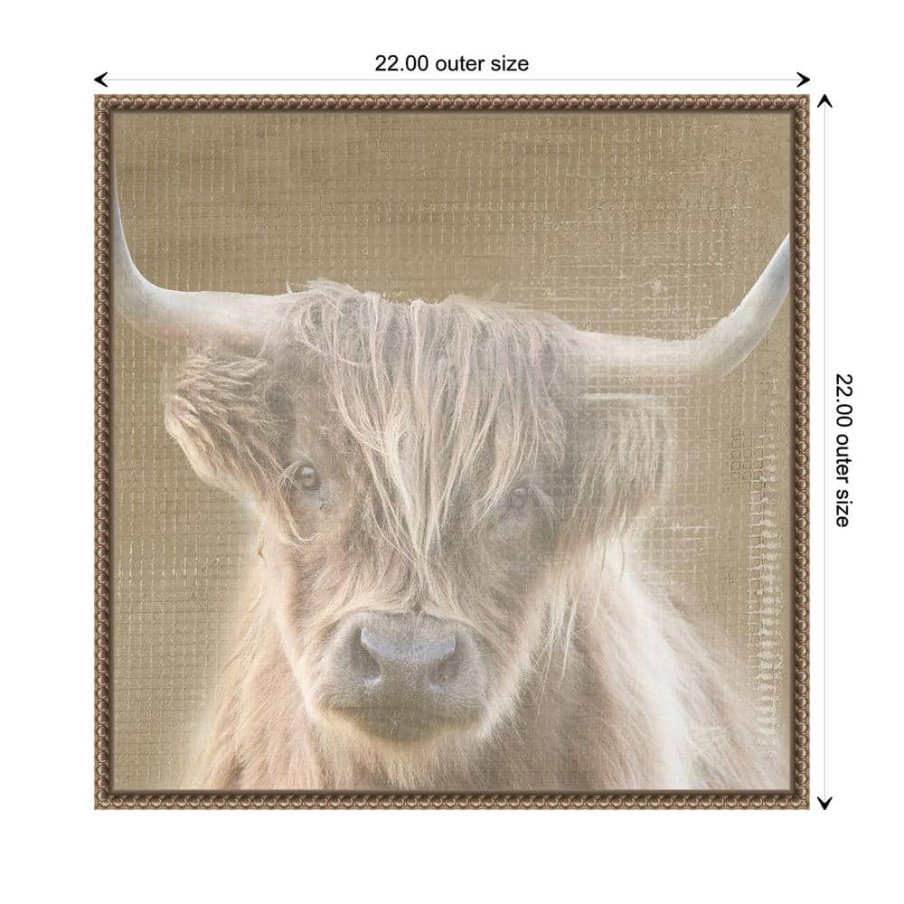 Soulful Bull Bronze Framed Canvas Animal Print 22x22