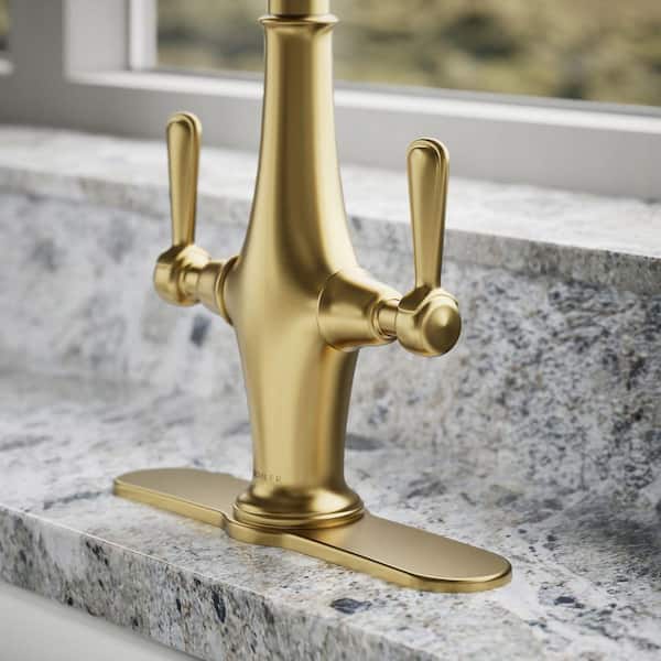 KOHLER Pannier Two-Handle Pull Down Sprayer Kitchen Faucet