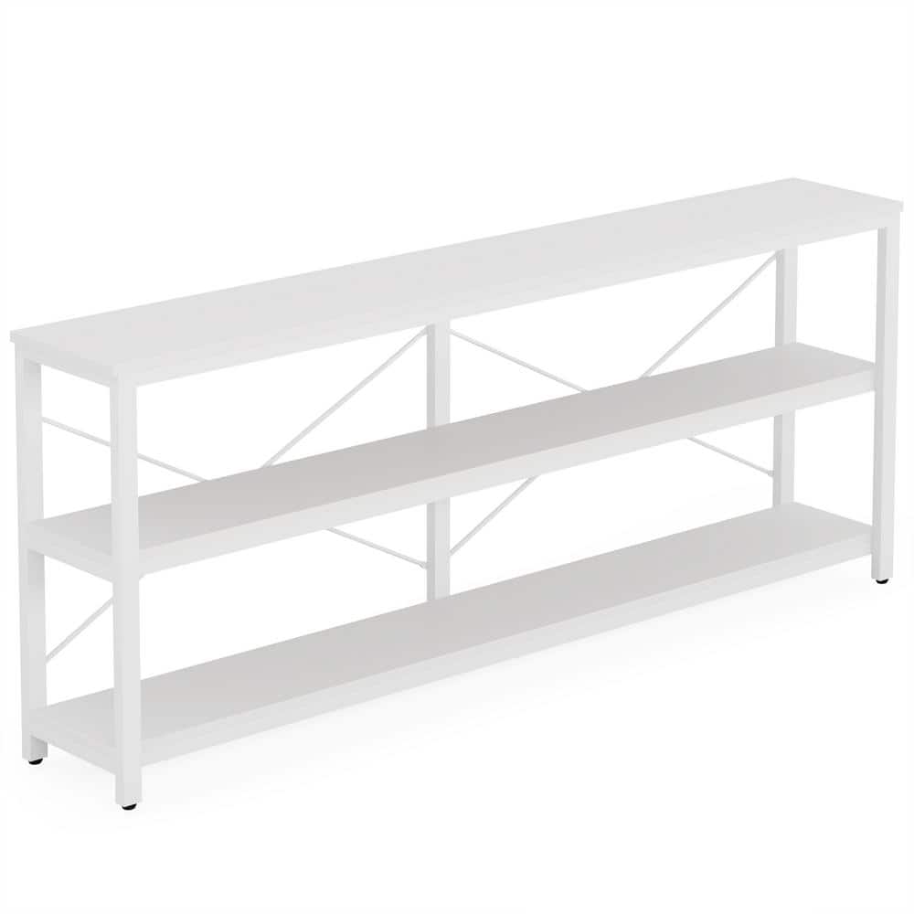 BYBLIGHT Turrella 70.9 in. White Rectangle Wood Console Table, Modern ...