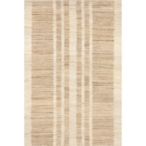 Ashtyn Vertical Striped Jute Natural 5 ft. x 8 ft. Area Rug