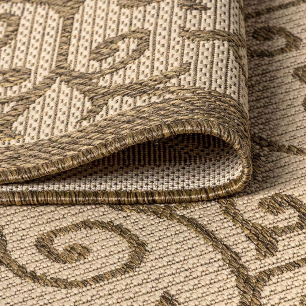 Madrid Vintage Filigree Beige/Brown 3' x 5' Synthetic Indoor/Outdoor Rug