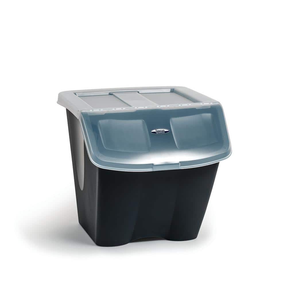 CollectionPoint 38 Aluminum Rolling Collection Bin With Lid