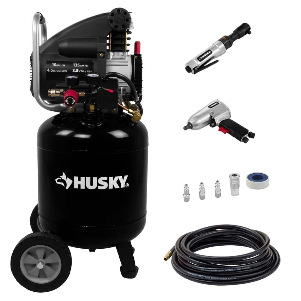 dominio Hervir azufre Husky 10 Gal. Portable Electric Air Compressor with Extra Value Kit  L210VWDVP - The Home Depot