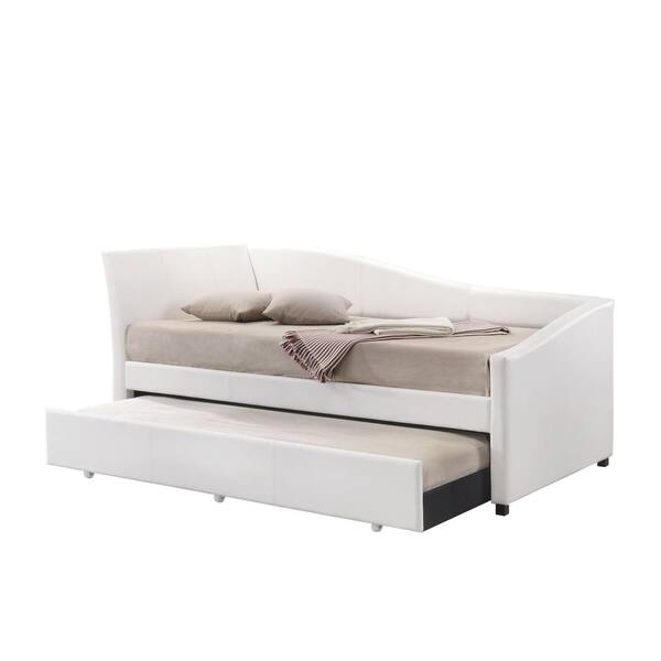 Donason White Twin Size Daybed & Trundle, PU