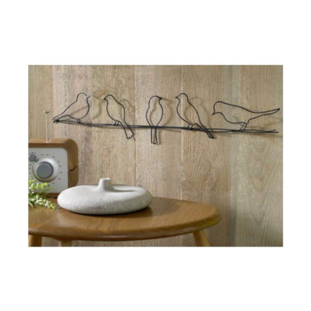 Lavish Home Distressed Brown Rustic Metal Wire Stemmed Flower Wall Art  HW0200190 - The Home Depot