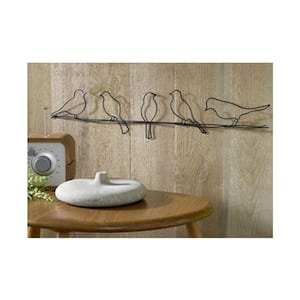 24 in. x 5 in. "Bird On A Wire" by Graham and Brown Metal Wall Art