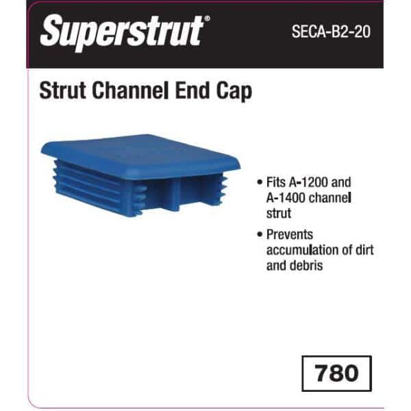 12-Gauge Blue Strut End Cap for A Series Channel (2-Pack) (SECA-B2-20)