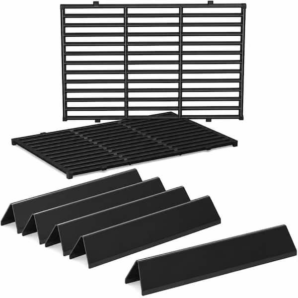 Weber Spirit 300 Series Replacement Kit with 17.5 in Cast Iron Grill Grates 2-Pack and 15.3 in Porcelain