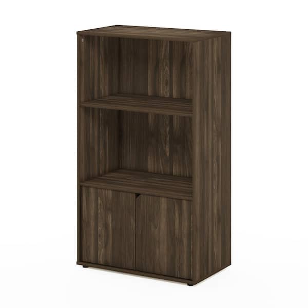 Furinno 48 in.JAYA Columbia Walnut Kitchen Storage Shelf with Cabinet