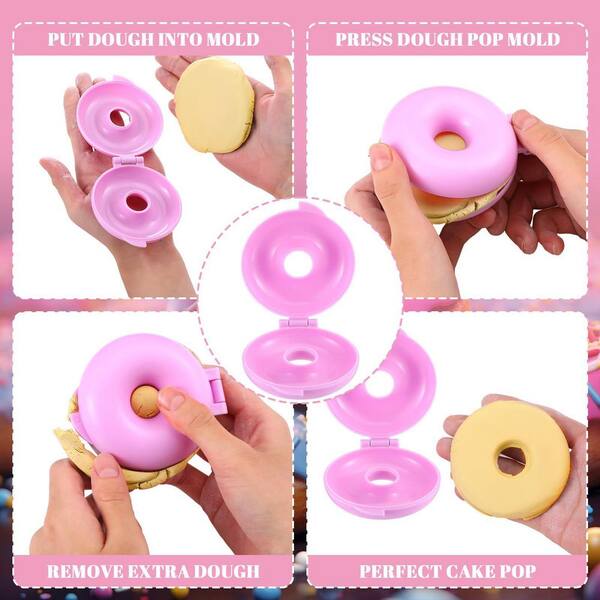 Moule Cake Pops Donut & Cœur – Set 2 Formes 3D Antiadhésif, Pousseur Inclus, Idéal Pâtisserie DIY Anniversaire Fête Enfants (Bleu)