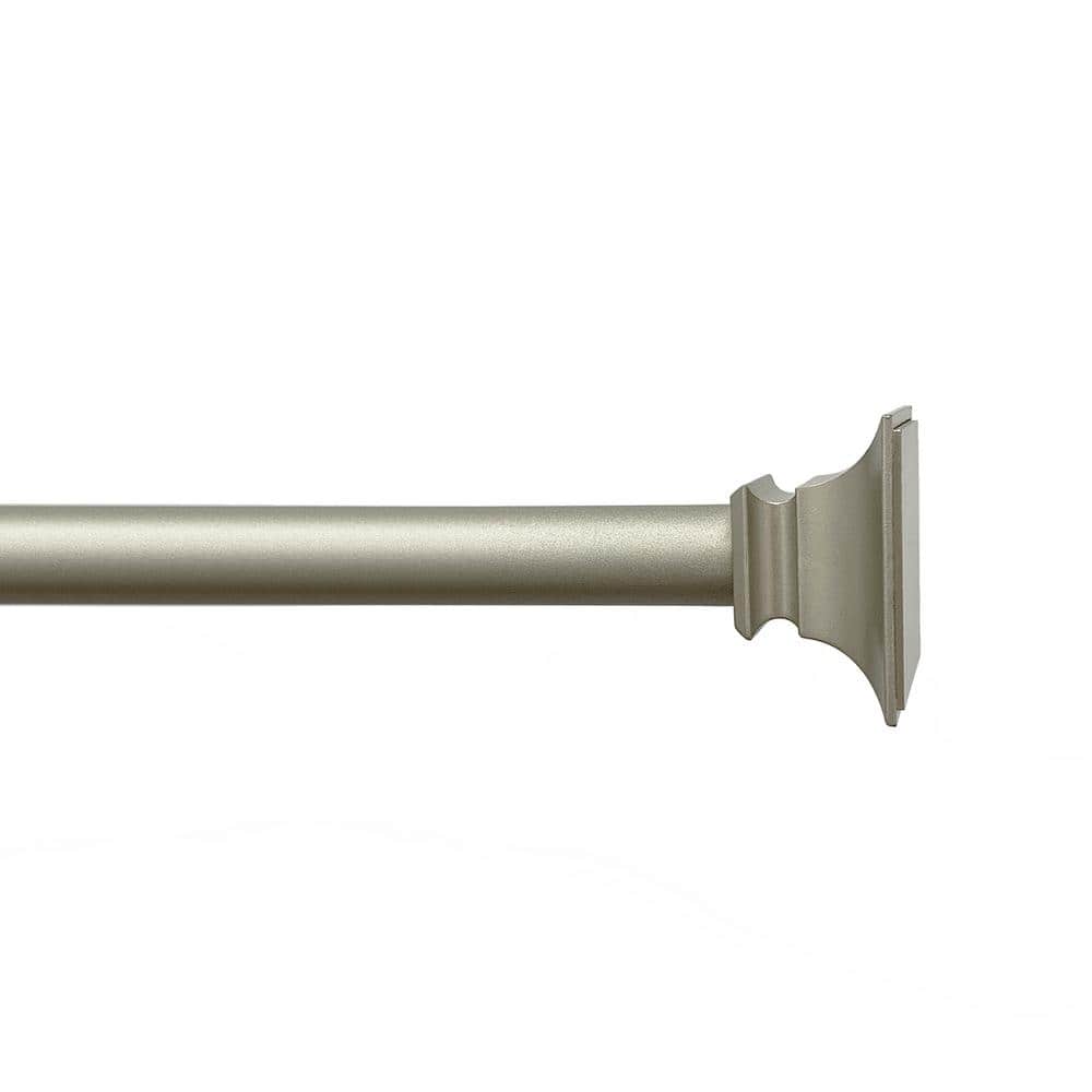 48 in. - 84 in. Adjustable Single Curtain Rod 5/8 in. Dia. in Silver with Flat Square finials price history on PriceWatchPro