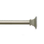 48 in. - 84 in. Telescoping 5/8 in. Single Curtain Rod Kit in Silver with Flat Square Finials