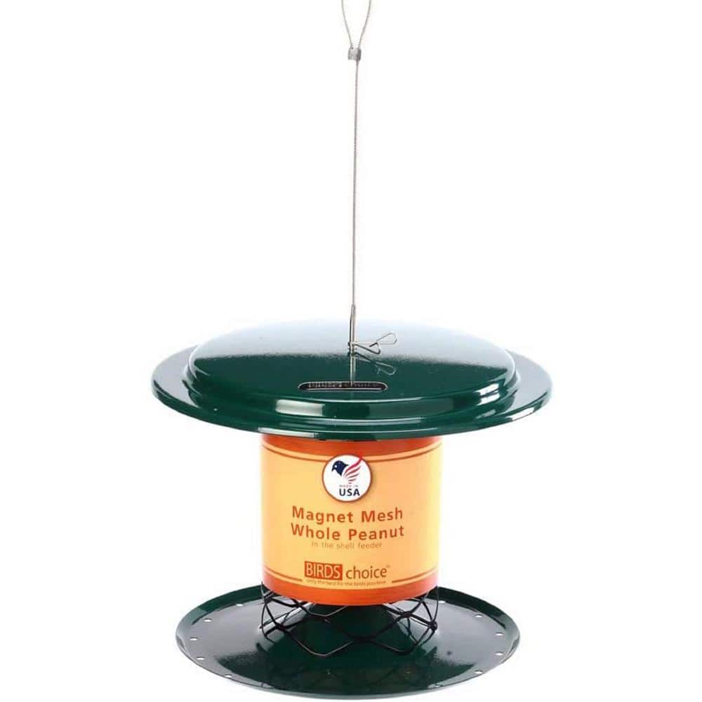 Green and Black Metal Hanging Tube Bird Feeder