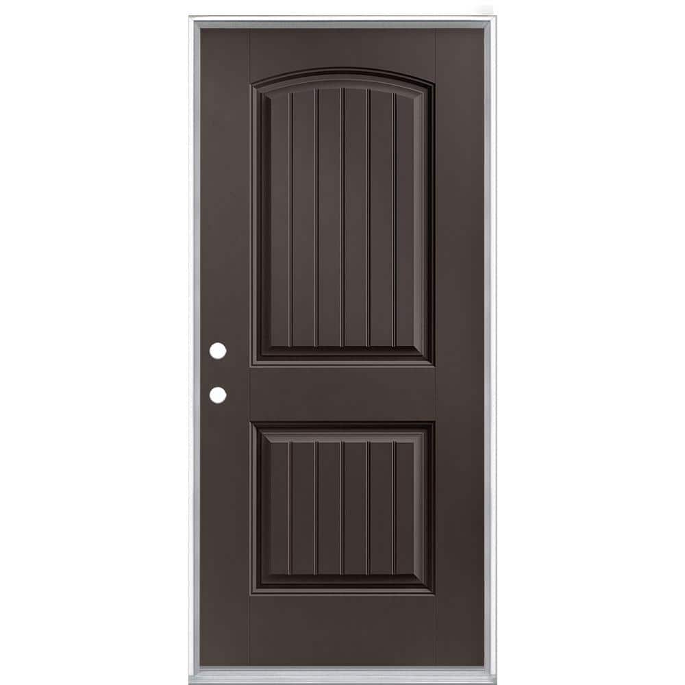 36 in. x 80 in. Cheyenne 2-Panel Right-Hand Inswing Painted Smooth Fiberglass Prehung Front Exterior Door No Brickmold price history on PriceWatchPro