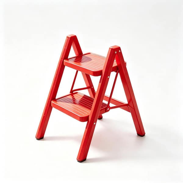 2-Step Lightweight Steel Step Stool (7 ft. Reach), 330 lb. Load Capacity