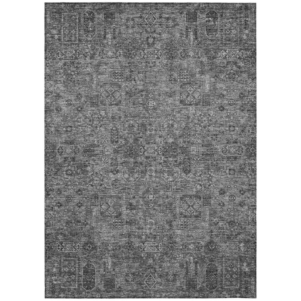 Charcoal, Silver 9 ft. x 12 ft. Woven Floral Polyester Rectangle Indoor / Outdoor Area Rug price history on PriceWatchPro