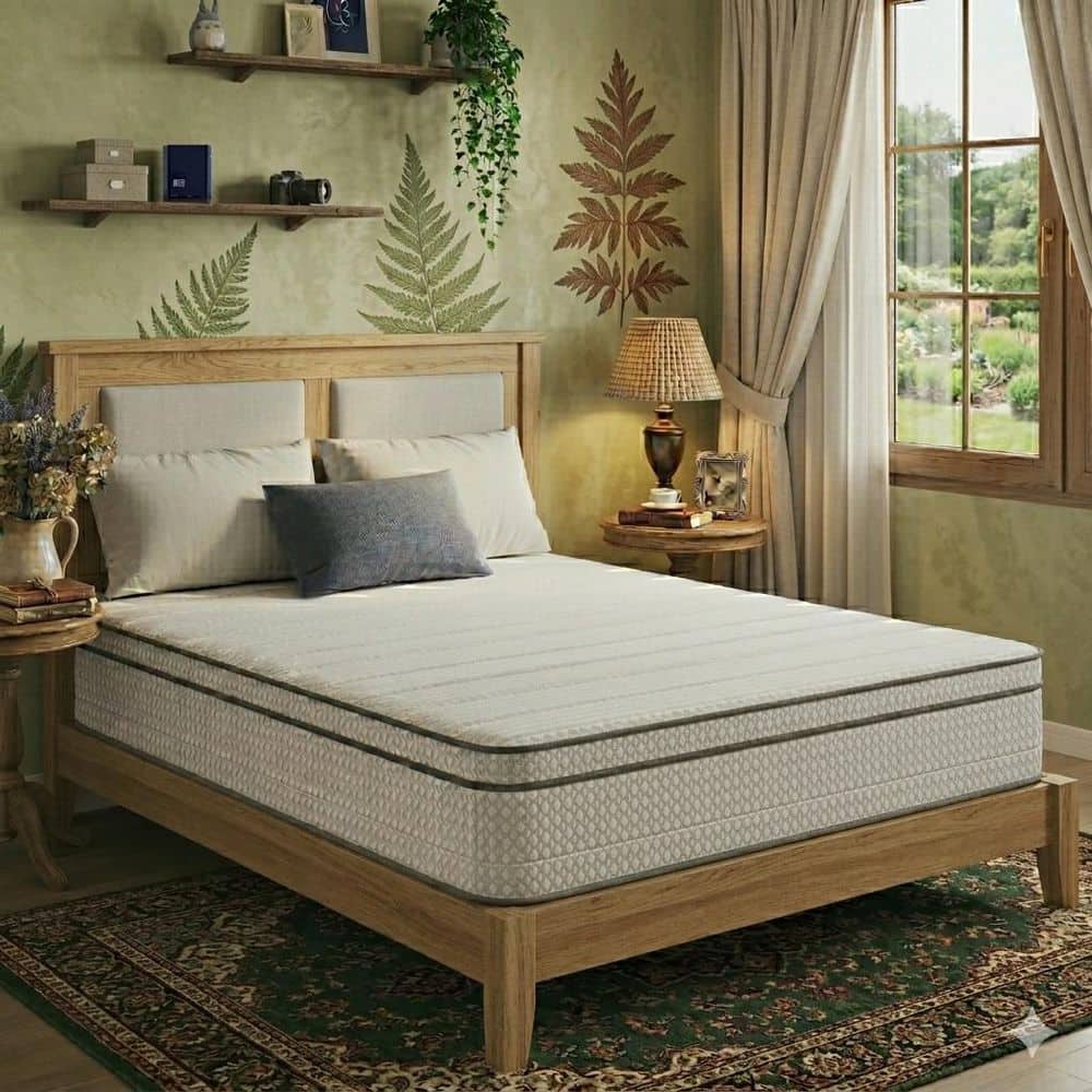 10 in. Medium Firm Hybrid Pillow Top Mattresses, Strong Edge Support, Queen Mattress