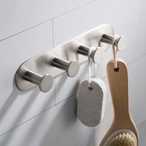 KRAUS Elie Bathroom Robe and Towel Hook Rack with 4-Hooks in Brushed Nickel  KEA-18804BN - The Home Depot