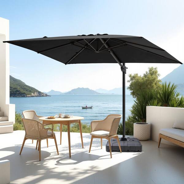 adjustable angle patio umbrella Outsunny Garden Umbrella: 9ft, Blue Stripe with Tilt Crank and Ruffled Design for Deck and Pool Shade With its 4 TheLAShop 7.5' 6-Rib Tilt Patio